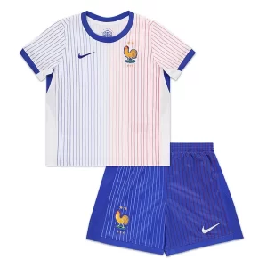 Kids Frankrijk Uit tenue EK 2024 Voetbalshirts Korte Mouw (+ Korte broeken)