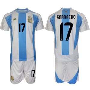 Argentinië Voetbaltenue 2024/25 Alejandro Garnacho #17 Thuis tenue Korte Mouw (+ Korte broeken)
