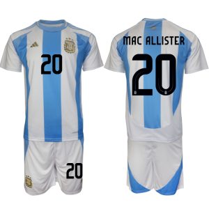 Argentinië Voetbaltenue 2024/25 Alexis Mac Allister #20 Thuis tenue Korte Mouw (+ Korte broeken)