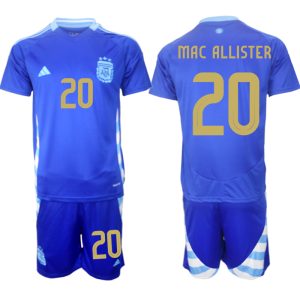 Argentinië Voetbaltenue 2024/25 Alexis Mac Allister #20 Uit tenue Korte Mouw (+ Korte broeken)