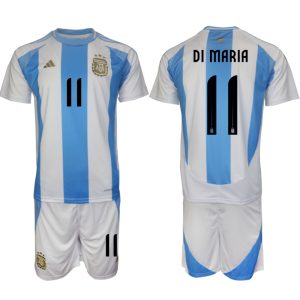 Argentinië Voetbaltenue 2024/25 Angel Di Maria #11 Thuis tenue Korte Mouw (+ Korte broeken)