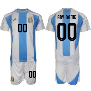 Argentinië Voetbaltenue 2024/25 Any Name Thuis tenue Korte Mouw (+ Korte broeken)