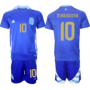 Argentinië Voetbaltenue 2024/25 Maradona #10 Uit tenue Korte Mouw (+ Korte broeken)