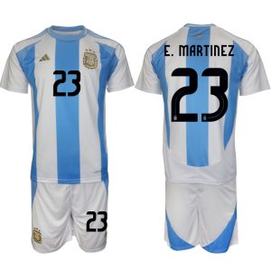Argentinië Voetbaltenue 2024/25 Emiliano Martinez #23 Thuis tenue Korte Mouw (+ Korte broeken)