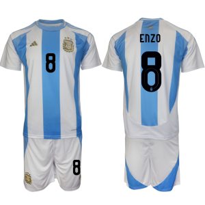 Argentinië Voetbaltenue 2024/25 Enzo Fernandez #8 Thuis tenue Korte Mouw (+ Korte broeken)