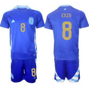 Argentinië Voetbaltenue 2024/25 Enzo Fernandez #8 Uit tenue Korte Mouw (+ Korte broeken)