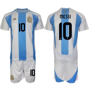 Argentinië Voetbaltenue 2024/25 Lionel Messi #10 Thuis tenue Korte Mouw (+ Korte broeken)