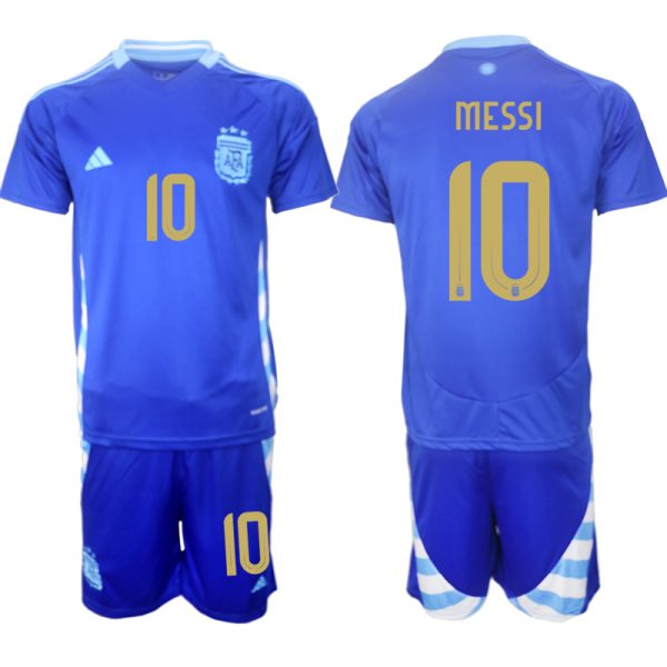 Argentinië Voetbaltenue 2024/25 Lionel Messi #10 Uit tenue Korte Mouw (+ Korte broeken)