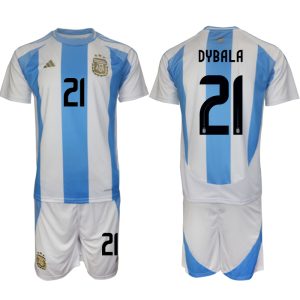 Argentinië Voetbaltenue 2024/25 Paulo Dybala #21 Thuis tenue Korte Mouw (+ Korte broeken)