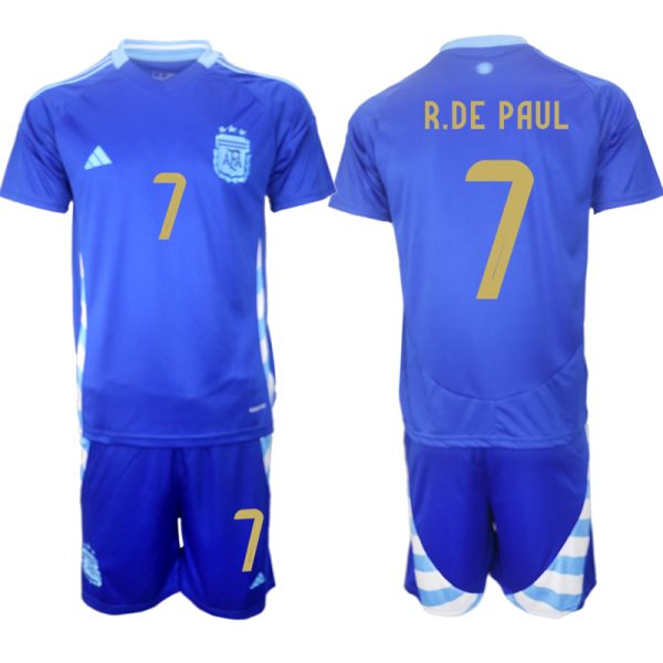 Argentinië Voetbaltenue 2024/25 Rodrigo de Paul #7 Uit tenue Korte Mouw (+ Korte broeken)