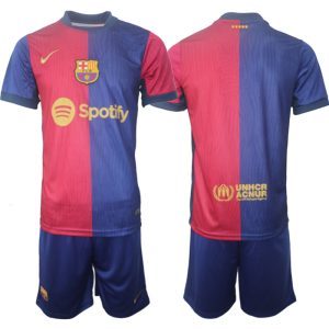 Barcelona Voetbaltenue 2024/25 Thuis tenue Korte Mouw (+ Korte broeken)