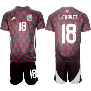 Copa América 2024 Mexico Voetbaltenue 2024/25 Luis Chavez #18 Thuis tenue Korte Mouw (+ Korte broeken)