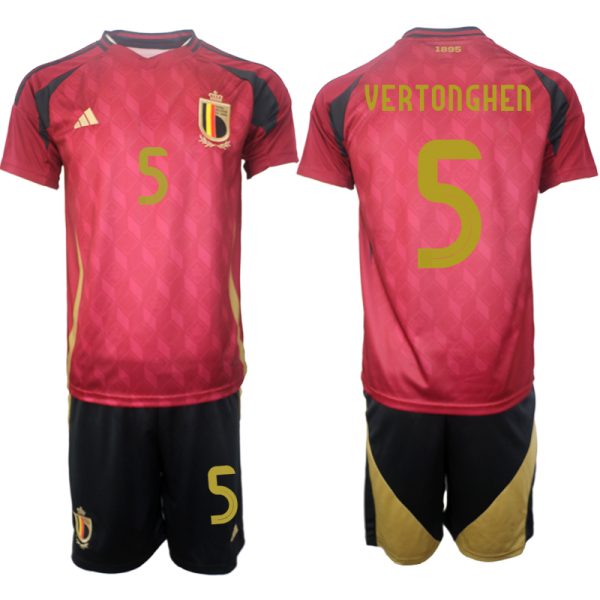 EK 2024 België Voetbaltenue 2024/25 Jan Vertonghen #5 Thuis tenue Korte Mouw (+ Korte broeken)