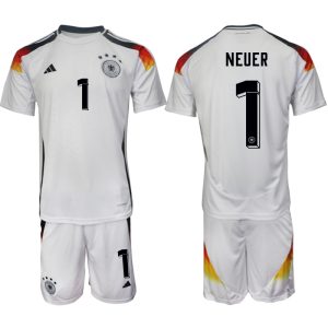 EK 2024 Duitsland Voetbaltenue 2024/25 Manuel Neuer #1 Thuis tenue Korte Mouw (+ Korte broeken)
