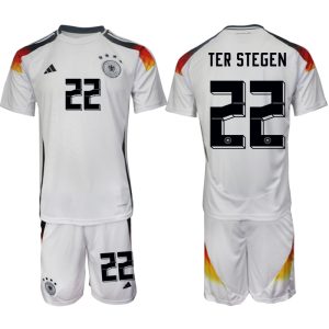 EK 2024 Duitsland Voetbaltenue 2024/25 Marc-Andre ter Stegen #22 Thuis tenue Korte Mouw (+ Korte broeken)