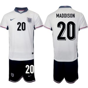 EK 2024 Engeland Voetbaltenue 2024/25 James Maddison #20 Thuis tenue Korte Mouw (+ Korte broeken)