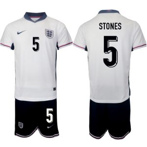 EK 2024 Engeland Voetbaltenue 2024/25 John Stones #5 Thuis tenue Korte Mouw (+ Korte broeken)