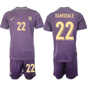 EK 2024 Engeland Voetbaltenue 2024/25 Ramsdale #22 Uit tenue Korte Mouw (+ Korte broeken)
