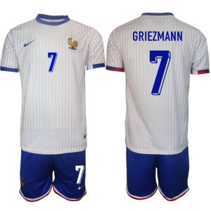 EK 2024 Frankrijk Voetbaltenue 2024/25 Antoine Griezmann #7 Uit tenue Korte Mouw (+ Korte broeken)