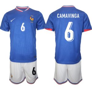 EK 2024 Frankrijk Voetbaltenue 2024/25 Eduardo Camavinga #6 Thuis tenue Korte Mouw (+ Korte broeken)