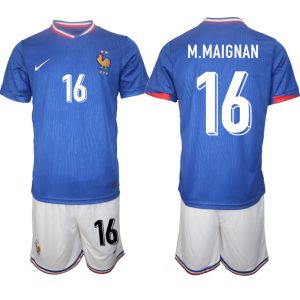 EK 2024 Frankrijk Voetbaltenue 2024/25 Mike Maignan #16 Thuis tenue Korte Mouw (+ Korte broeken)