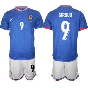 EK 2024 Frankrijk Voetbaltenue 2024/25 Olivier Giroud #9 Thuis tenue Korte Mouw (+ Korte broeken)