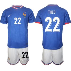 EK 2024 Frankrijk Voetbaltenue 2024/25 Theo Hernández #22 Thuis tenue Korte Mouw (+ Korte broeken)