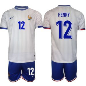 EK 2024 Frankrijk Voetbaltenue 2024/25 Thierry Henry #12 Uit tenue Korte Mouw (+ Korte broeken)