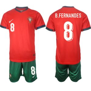 EK 2024 Portugal Voetbaltenue 2024/25 Bruno Fernandes #8 Thuis tenue Korte Mouw (+ Korte broeken)