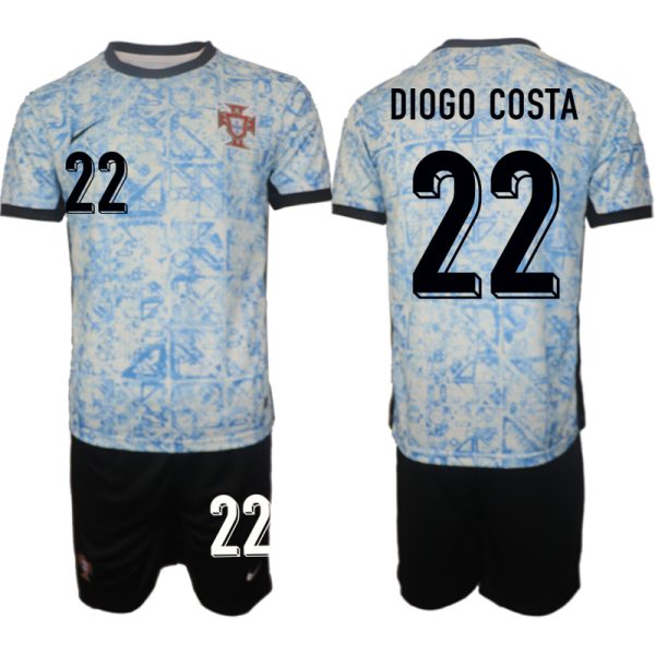 EK 2024 Portugal Voetbaltenue 2024/25 Diogo Costa #22 Uit tenue Korte Mouw (+ Korte broeken)