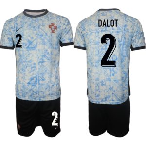 EK 2024 Portugal Voetbaltenue 2024/25 Diogo Dalot #2 Uit tenue Korte Mouw (+ Korte broeken)