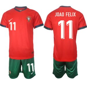 EK 2024 Portugal Voetbaltenue 2024/25 Joao Felix #11 Thuis tenue Korte Mouw (+ Korte broeken)