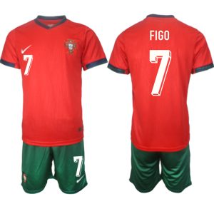 EK 2024 Portugal Voetbaltenue 2024/25 Luis Figo #7 Thuis tenue Korte Mouw (+ Korte broeken)