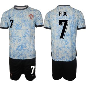 EK 2024 Portugal Voetbaltenue 2024/25 Luis Figo #7 Uit tenue Korte Mouw (+ Korte broeken)