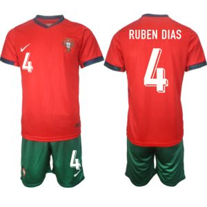 EK 2024 Portugal Voetbaltenue 2024/25 Ruben Dias #4 Thuis tenue Korte Mouw (+ Korte broeken)