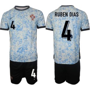 EK 2024 Portugal Voetbaltenue 2024/25 Ruben Dias #4 Uit tenue Korte Mouw (+ Korte broeken)