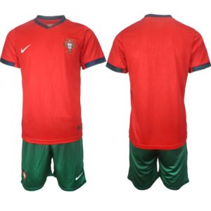 EK 2024 Portugal Voetbaltenue 2024/25 Thuis tenue Korte Mouw (+ Korte broeken)