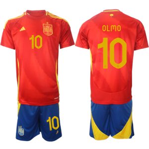 EK 2024 Spanje Voetbaltenue 2024/25 Dani Olmo #10 Thuis tenue Korte Mouw (+ Korte broeken)