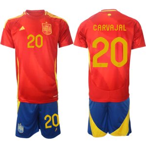 EK 2024 Spanje Voetbaltenue 2024/25 Daniel Carvajal #20 Thuis tenue Korte Mouw (+ Korte broeken)