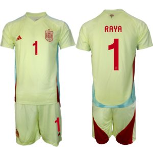 EK 2024 Spanje Voetbaltenue 2024/25 David Raya #1 Uit tenue Korte Mouw (+ Korte broeken)