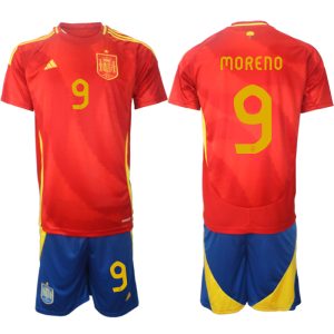 EK 2024 Spanje Voetbaltenue 2024/25 Gerard Moreno #9 Thuis tenue Korte Mouw (+ Korte broeken)