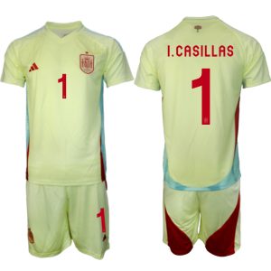 EK 2024 Spanje Voetbaltenue 2024/25 Iker Casillas #1 Uit tenue Korte Mouw (+ Korte broeken)