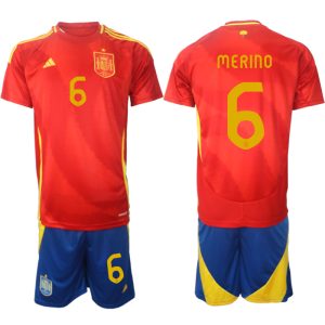 EK 2024 Spanje Voetbaltenue 2024/25 Mikel Merino #6 Thuis tenue Korte Mouw (+ Korte broeken)