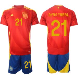 EK 2024 Spanje Voetbaltenue 2024/25 Mikel Oyarzabal #21 Thuis tenue Korte Mouw (+ Korte broeken)