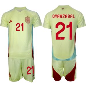 EK 2024 Spanje Voetbaltenue 2024/25 Mikel Oyarzabal #21 Uit tenue Korte Mouw (+ Korte broeken)