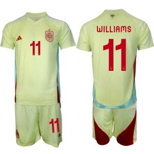 EK 2024 Spanje Voetbaltenue 2024/25 Nico Williams #11 Uit tenue Korte Mouw (+ Korte broeken)