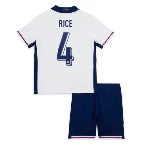 Kids EK 2024 Engeland Voetbalshirts Declan Rice #4 Thuis tenue Korte Mouw (+ Korte broeken)