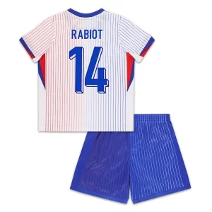 Kids EK 2024 Frankrijk Voetbalshirts Adrien Rabiot #14 Uit tenue Korte Mouw (+ Korte broeken)