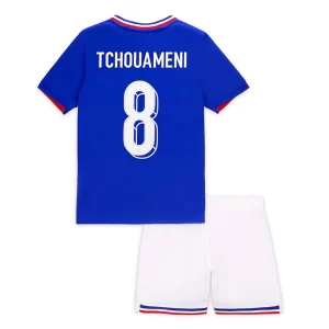 Kids EK 2024 Frankrijk Voetbalshirts Aurelien Tchouameni #8 Thuis tenue Korte Mouw (+ Korte broeken)