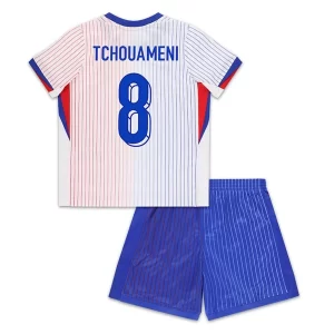 Kids EK 2024 Frankrijk Voetbalshirts Aurelien Tchouameni #8 Uit tenue Korte Mouw (+ Korte broeken)